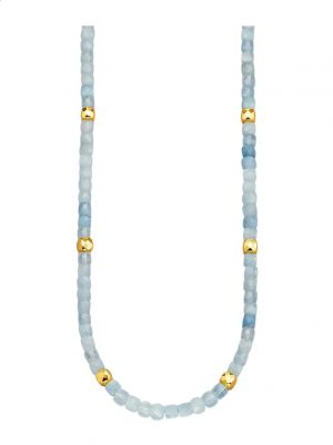 Halskette mit Aquamarin und Hämatit in Silber 925 Multicolor