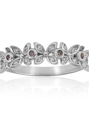I2 Champagner-Diamant-Silberring