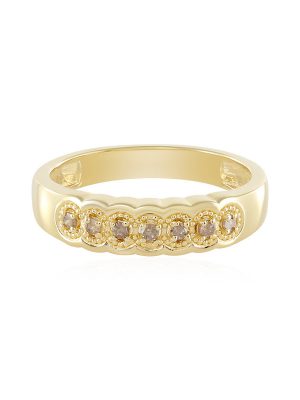 I3 Schokoladen-Diamant-Silberring