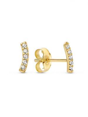 Jackie Ohrstecker - Letizia Topaz Curve - JKE22.269 585 Gold, Edelstein gold