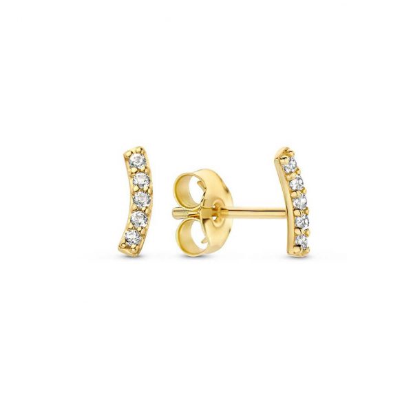 Jackie Ohrstecker - Letizia Topaz Curve - JKE22.269 585 Gold, Edelstein gold