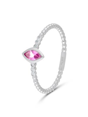 Maja Emulto Ring - 58 925 Silber, Zirkonia pink