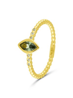 Maja Emulto Ring - Darkgreen Bubble - EL00125.RG.TRYG 925 Silber vergoldet, Zirkonia grün