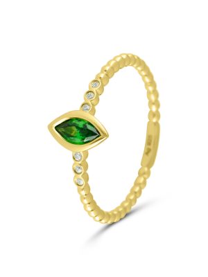 Maja Emulto Ring - Green Bubble - EL00125.RG.GNYG 925 Silber vergoldet, Zirkonia grün
