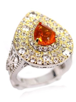 Mexikanischer Feueropal-Silberring (Dallas Prince Designs)