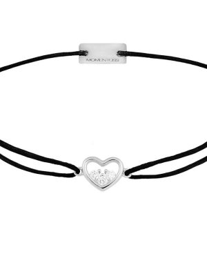 Momentoss Armband - 21204205 925 Silber, Textil, Zirkonia schwarz