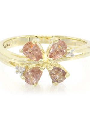 Nicht erhitzter Padparadscha-Saphir-Goldring