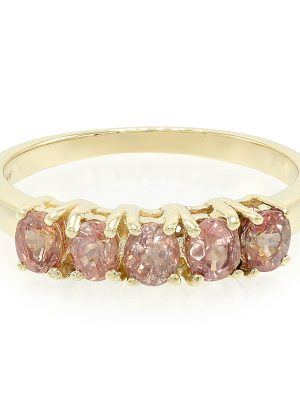 Nicht erhitzter Padparadscha-Saphir-Goldring