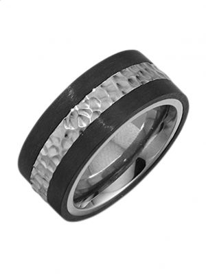 Partnerring mit Carbon-Inlay Titan