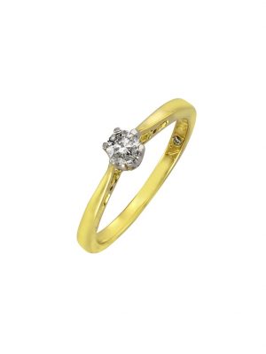 Ring 585/- Gold Brillant weiß Brillant Glänzend 0,25ct. Diamonds by Ellen K. Gelb