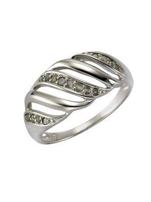 Ring 925/- Sterling Silber Diamant 0,18ct. 925/- Sterling Silber Diamant weiß Diamant Glänzend Diamonds by Ellen K. Weiß