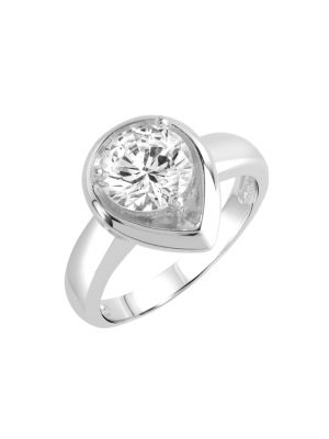 Ring 925/- Sterling Silber Zirkonia weiß Glänzend ZEEme Weiß