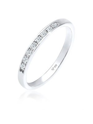 Ring Aufsteckring Funkelnd Diamant (0.04 Ct) 925 Silber Elli DIAMONDS Weiß