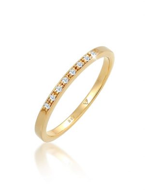 Ring Bandring Verlobung Diamant (0.04 Ct.) 585 Gelbgold Elli DIAMONDS Weiß