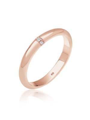 Ring Diamant 0.045 Ct. Klassik Verlobung 925 Silber Elli DIAMONDS Rosegold