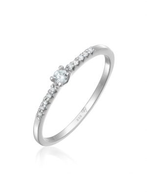 Ring Diamant Verlobung Hochzeit (0.11 Ct) 585 Weißgold Elli DIAMONDS Weiß