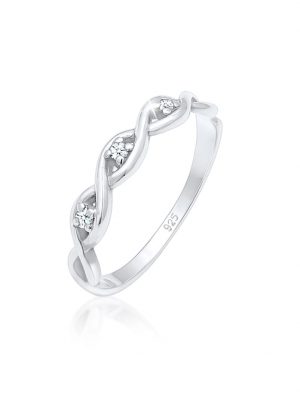 Ring Knoten Unendlich Diamant (0.045 Ct.) 925Er Silber Elli DIAMONDS Silber