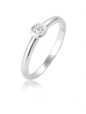 Ring Solitär Verlobung Diamant (0.06 Ct.) 925 Silber Elli DIAMONDS Silber