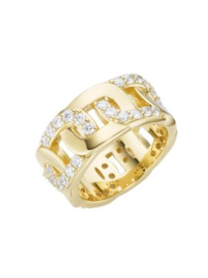 Ring mit weißen Zirkonia, vergoldet, Silber 925 Giorgio Martello Gold