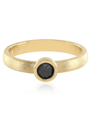 Schwarzer Brillant-Silberring