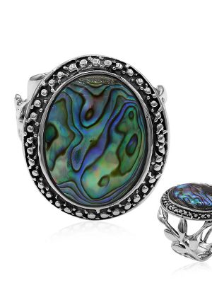 Abalone-Muschel-Silberring (Art of Nature)