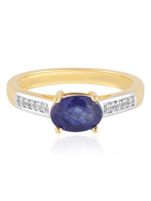 Blauer Madagaskar-Saphir-Silberring
