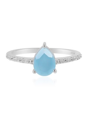 Blauer Onyx-Silberring