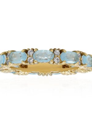 Blauer Pastell-Quarz-Silberring