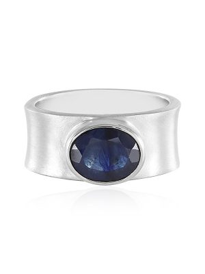 Blauer Saphir-Silberring