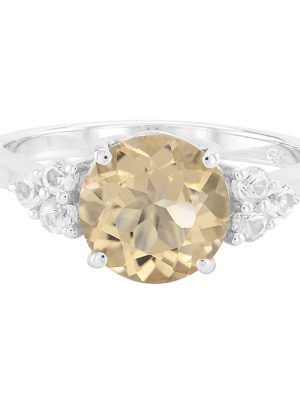 Champagner-Quarz-Silberring