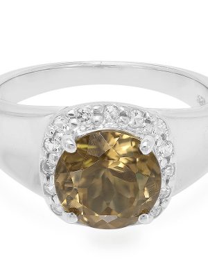 Champagner-Quarz-Silberring