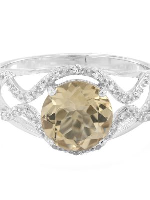 Champagner-Quarz-Silberring