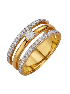 Damenring mit Brillanten in Gelbgold 375 Faszinata Gelbgold