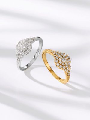Damenring mit lupenreinen Brillanten in Weißgold 585 Diemer Weißgold