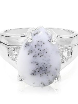 Dendriten-Achat-Silberring