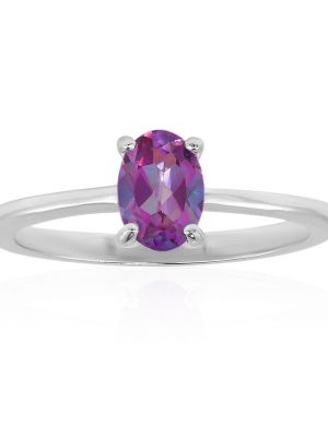 Fuchsia-Mystik-Topas-Silberring