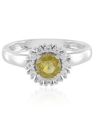 Gelber Madagaskar-Saphir-Silberring