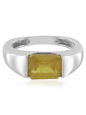 Gelber Madagaskar-Saphir-Silberring
