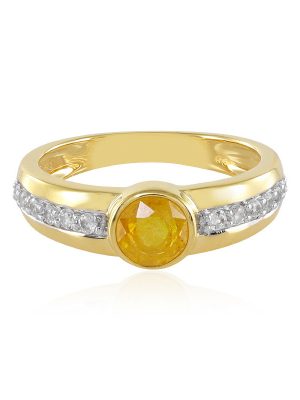 Gelber Madagaskar-Saphir-Silberring