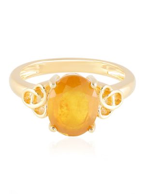 Gelber Madagaskar-Saphir-Silberring