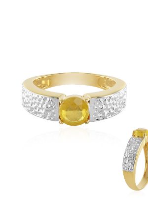Gelber Madagaskar-Saphir-Silberring