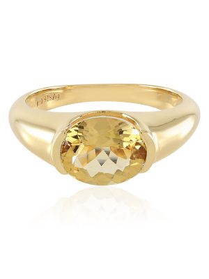 Goldener Beryll-Silberring