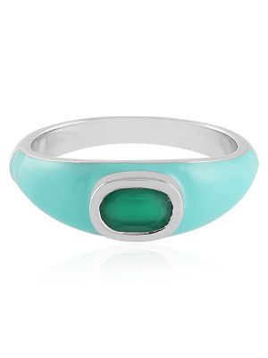Grüner Onyx-Silberring