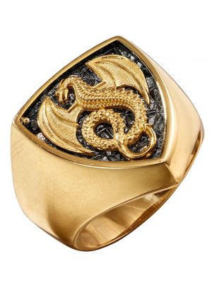 Herrenring - Drache - in Gelbgold 585 Diemer Gelbgold