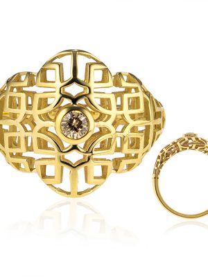 I1 Champagner-Brillant-Goldring (Ornaments by de Melo)