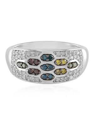 I3 Diamant-Silberring