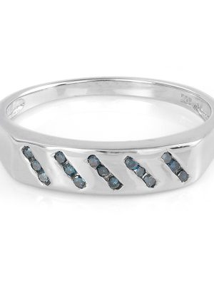 Königsblauer Diamant-Silberring