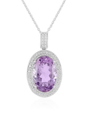 Lavendel-Amethyst-Silberhalskette