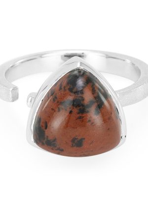 Mahagoni-Obsidian-Silberring