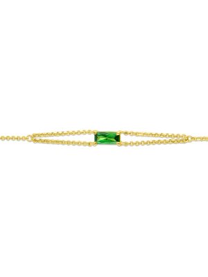Maja Emulto Armband - Green Elegance - EL00133.BR.YG.YW 925 Silber vergoldet, Zirkonia grün